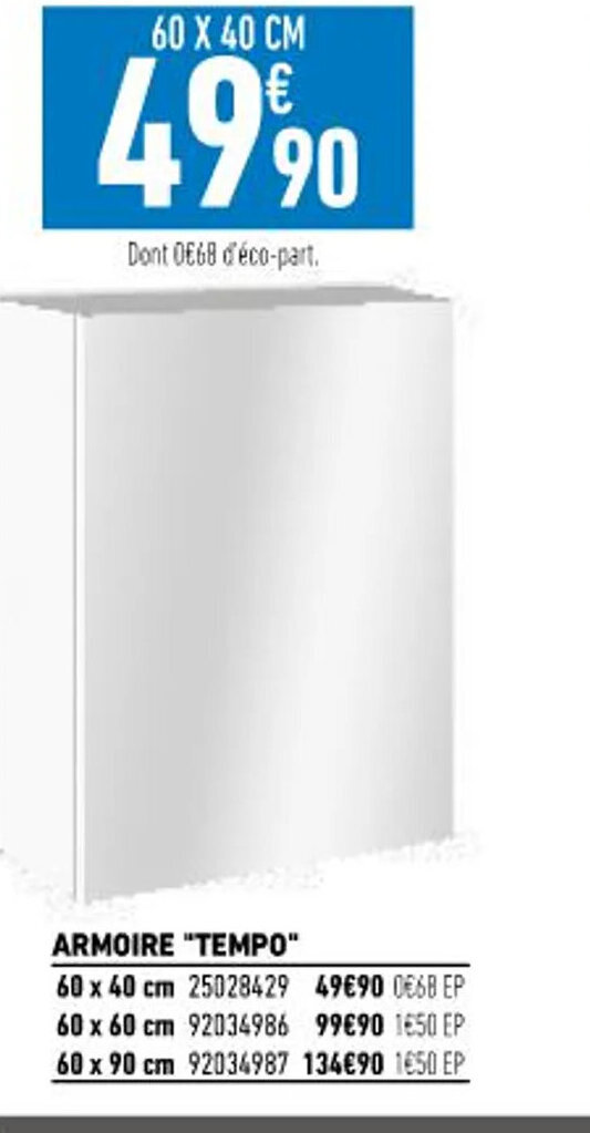 Promo Armoire Tempo chez Brico Cash