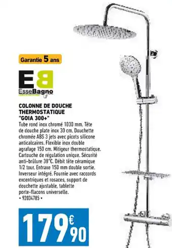 Brico Cash Colonne De Douche Thermostatique Goia 300+ offre