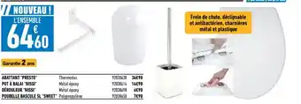 Brico Cash Abattant 'Presto" Pot A Balai "Nissi" Dérouleur 'Nissi" Poubelle Bascul 5L "Sweet" offre