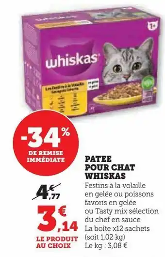 Patee pour chat whiskas