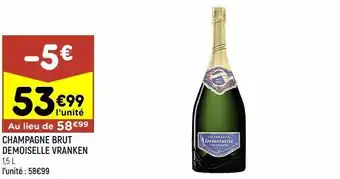 Leader Price Champagne brut demoiselle vranken offre