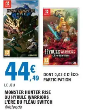 E.Leclerc Monster Hunter Rise offre