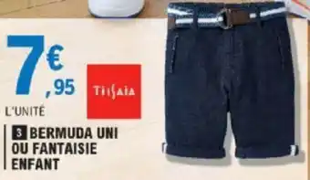 E.Leclerc Bermuda Uni Ou Fantaisie offre