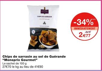 Monoprix Monoprix gourmet chips de sarrasin au sel de guérande offre