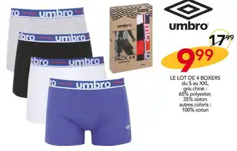 Stokomani Umbro le lot de 4 boxers offre