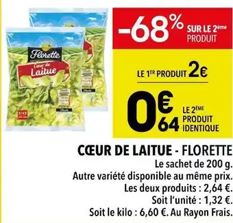 Supeco Florette cœur de laitue offre