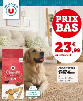 Super U U croquettes au boeuf pour chien offre