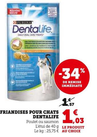 Super U Dentalife friandises pour chats offre