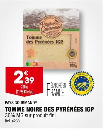 ALDI Pays gourmand tomme noire des pyrénées igp offre