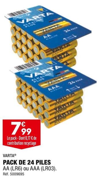 ALDI Varta pack de 24 piles offre