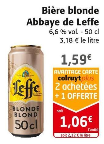 Colruyt Leffe bière blonde abbaye offre
