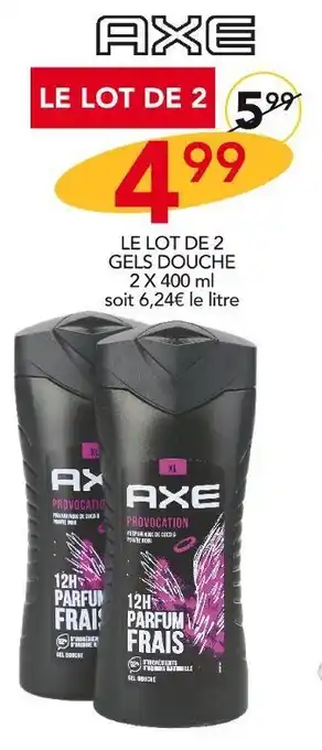 Stokomani Axe le lot de 2 gels douche offre