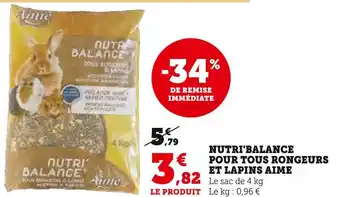 Aime nutri'balance pour tous rongeurs et lapins