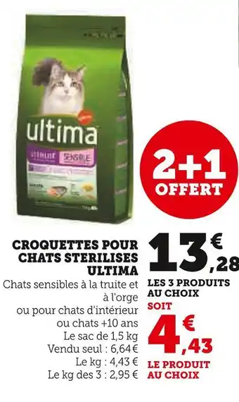 Super U Ultima croquettes pour chats sterilises offre