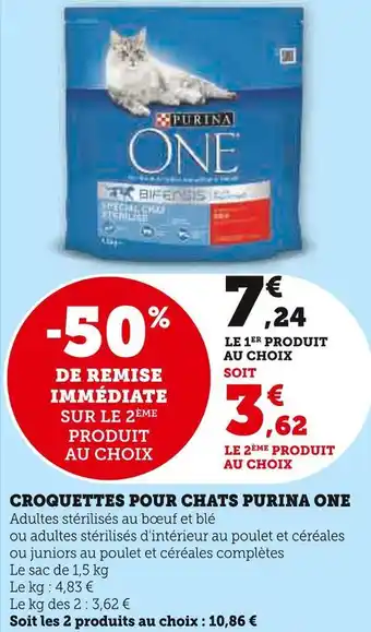 Super U Purina one croquettes pour chats offre