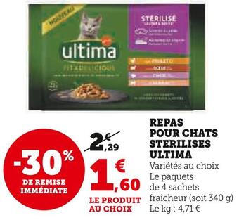 Super U Ultima repas pour chats sterilises offre