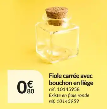 Zôdio Fiole carrée avec bouchon en liège offre