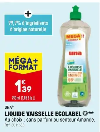 ALDI Una liquide vaisselle ecolabel ** offre