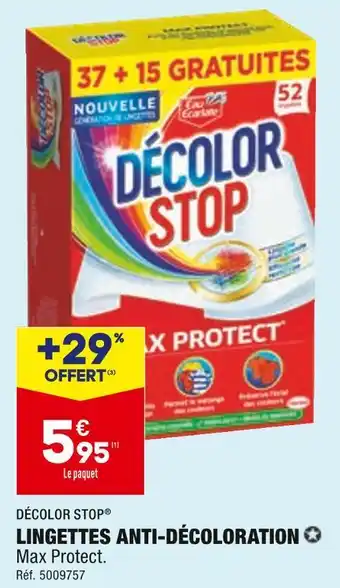 ALDI Décolor stop lingettes anti-décoloration offre