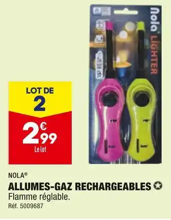 ALDI Nola allumes-gaz rechargeables offre