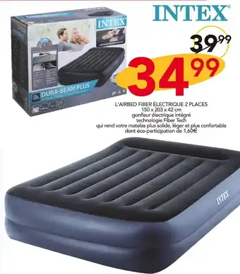 Stokomani Intex l'airbed fiber électrique 2 places offre
