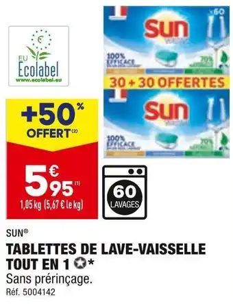 ALDI Sun tablettes de lave-vaisselle tout en 1 offre