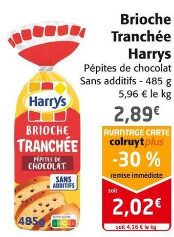 Colruyt Harrys brioche tranchée offre