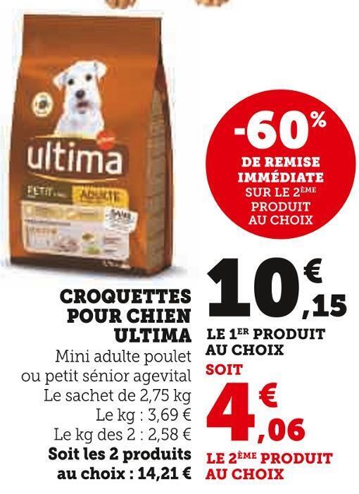 Promo Ultima croquettes pour chien chez U Express