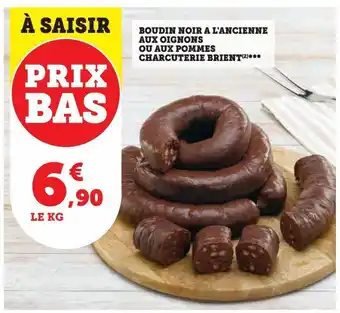 Super U Boudin noir a l'ancienne aux oignons ou aux pommes charcuterie brient offre