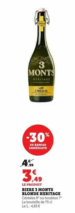 Super U Biere 3 monts blonde heritage offre