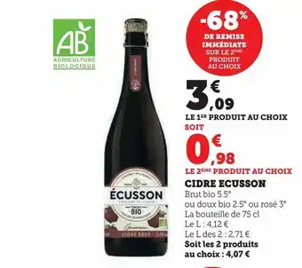Super U Cidre ecusson offre
