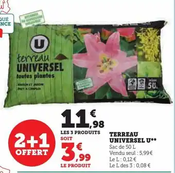 Super U Terreau universel u offre