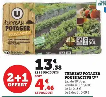 Super U Terreau potager pouss'active u offre