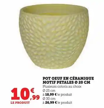 Super U Pot oeuf en céramique motif petales ø 20 cm offre