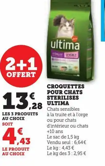 Croquettes pour chats sterilises ultima