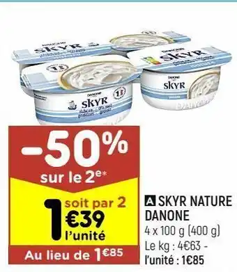 Leader Price Skyr nature danone offre