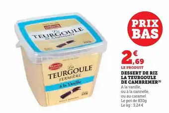 U Express Dessert de riz la teurgoule de cambremer offre