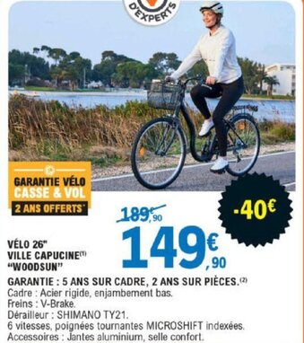 Promo Velo 26 Ville Capucine chez E.Leclerc