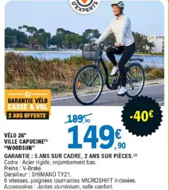 E.Leclerc Vélo 26" Ville Capucine offre