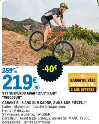 E.Leclerc Vtt Suspendu Avant 27.5" Raid offre
