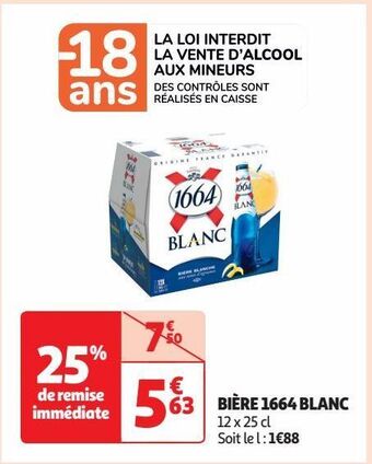 Auchan Supermarché Bière 1664 blanc offre