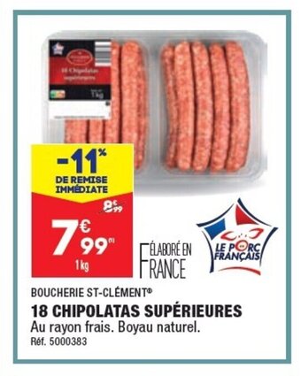 ALDI 18 chipolatas supérieures offre