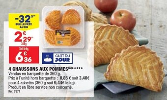 ALDI 4 chaussons aux pommes offre