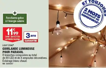 ALDI Guirlande lumineuse pour parasol offre