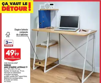 ALDI Bureau avec étagère latérale offre