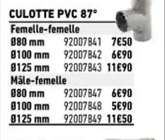 Brico Cash Culotte PVC 87° offre