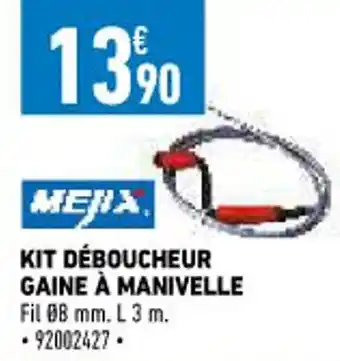 Brico Cash Kit Déboucheur Gaine à Manivelle offre