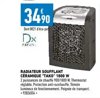 Radiateur Soufflant Céramique 'Tako" 1800 W