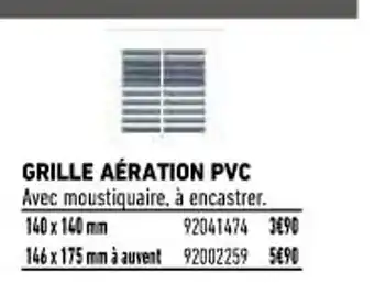 Brico Cash Grille Aération PVC offre
