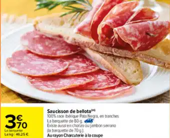 Carrefour Saucisson De Bellota offre